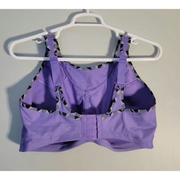 Glamorise Womens No Bounce Camisole Sports Bra Purple Camo 46G - Picture 2 of 4